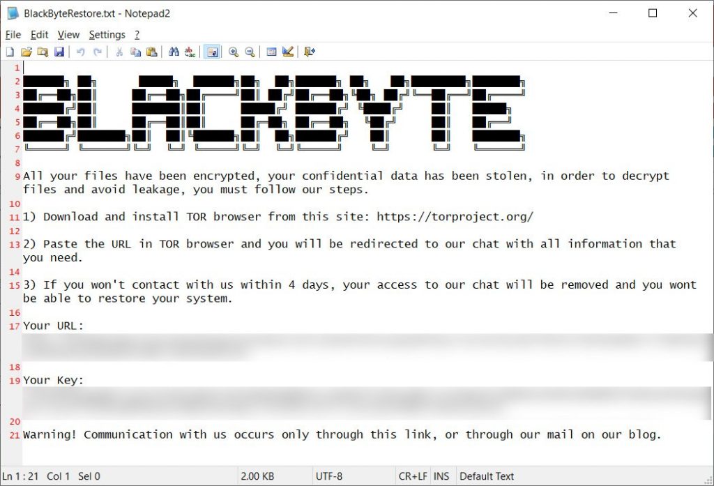 decryptor for BlackByte ransomware