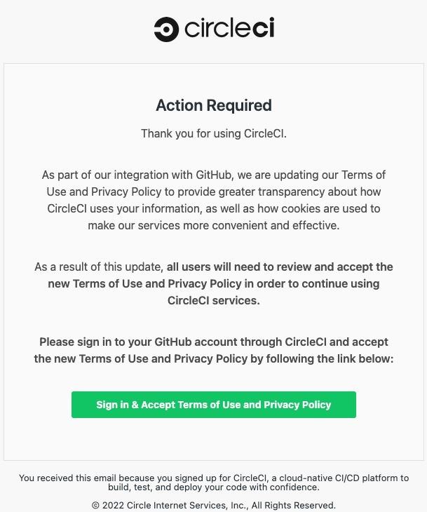 fake notifications from CircleCI