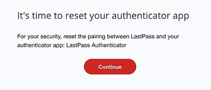 Reset MFA in LastPass