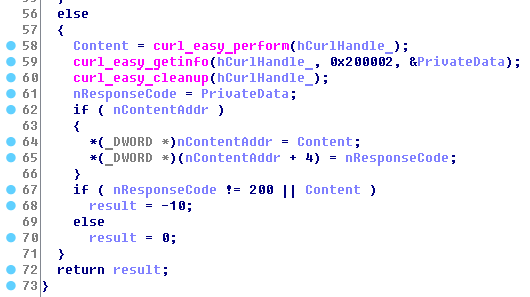 Nested CheckAvailability function uses curl library