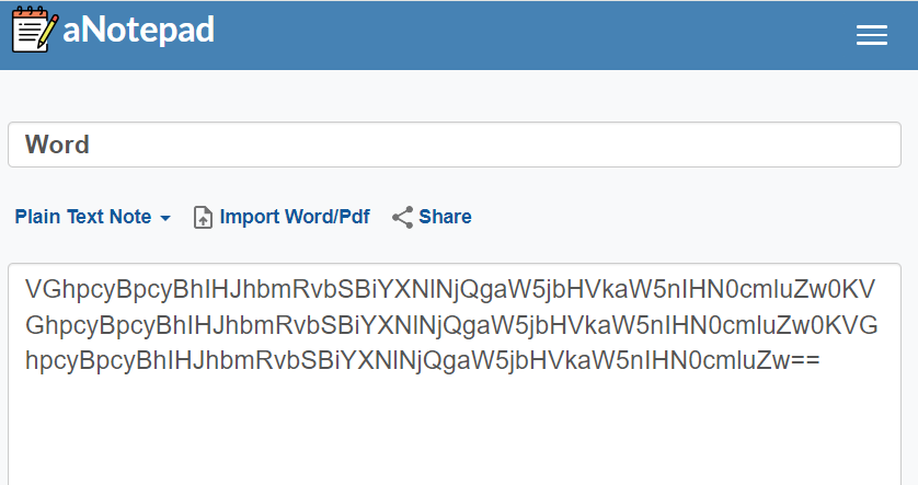 Encoded strings aNotepad