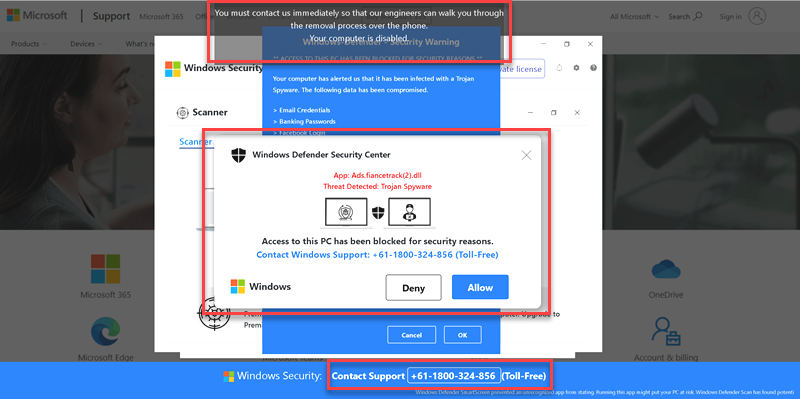 Fake Windows Defender Security Warning