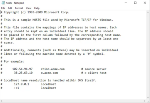 Example Hosts File