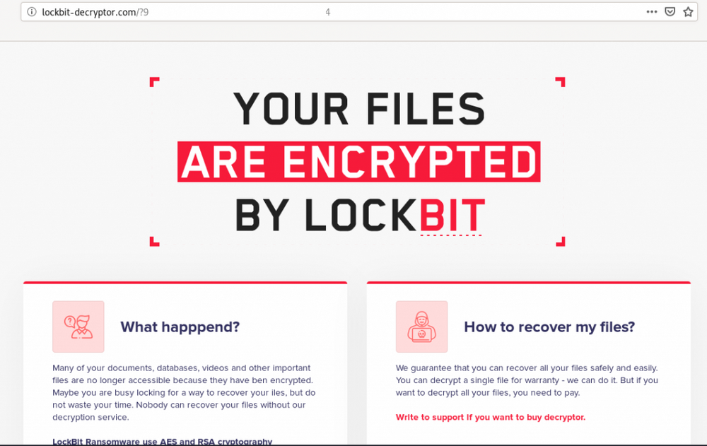 Lockbit ransomware banner