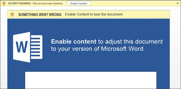 Disabled Macros in Word