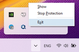 Stop antivirus program