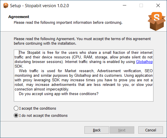 Stopabit app eula 2