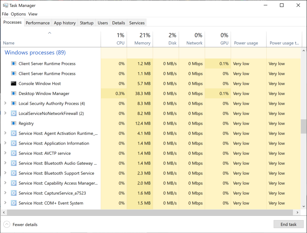 Opening Task Manager