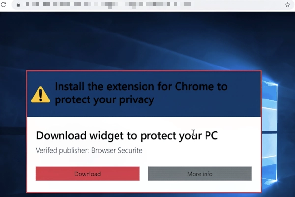 Malicious advertising screenshot