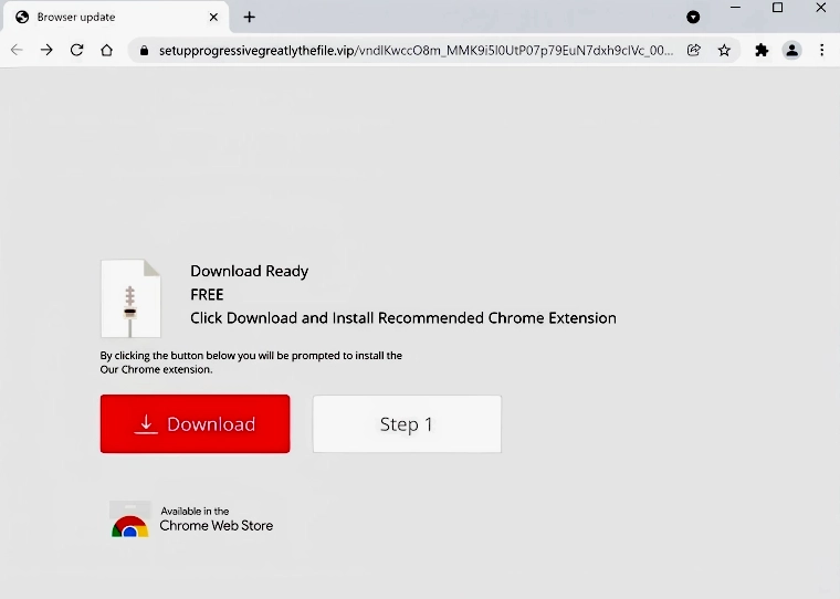 Malicious ad screenshot