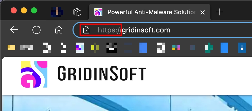 HTTPS in the address bar