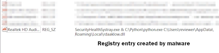 Registry entry malware